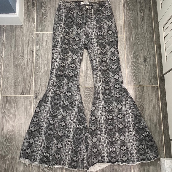 Free People Pants - ❌SOLD❌Free People snakeskin flares